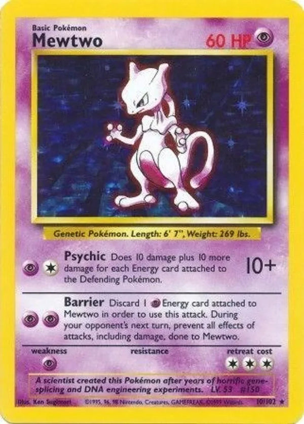 Mewtwo - 010/102 (BS) Holo Rare - Near Mint Holofoil