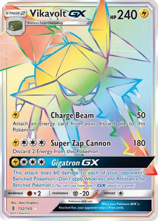 Vikavolt GX (Secret) - 152/145 (SM:GRI) Secret Rare - Near Mint Holofoil