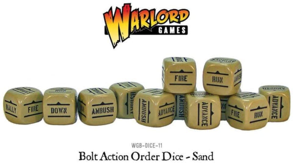 Bolt Action Orders Dice - Sand (12)