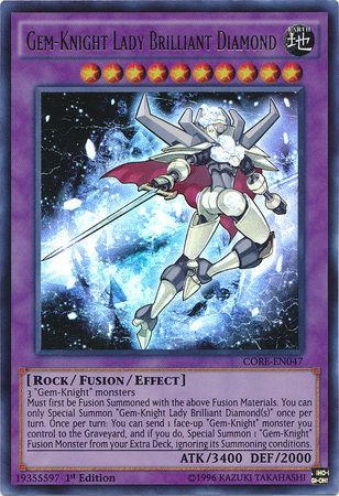 Gem-Knight Lady Brilliant Diamond (CORE-EN047) Ultra Rare - Near Mint 1st Edition