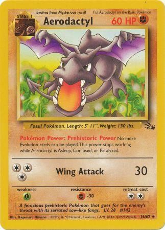 Aerodactyl - 16/62 (FO) Rare - Near Mint Unlimited