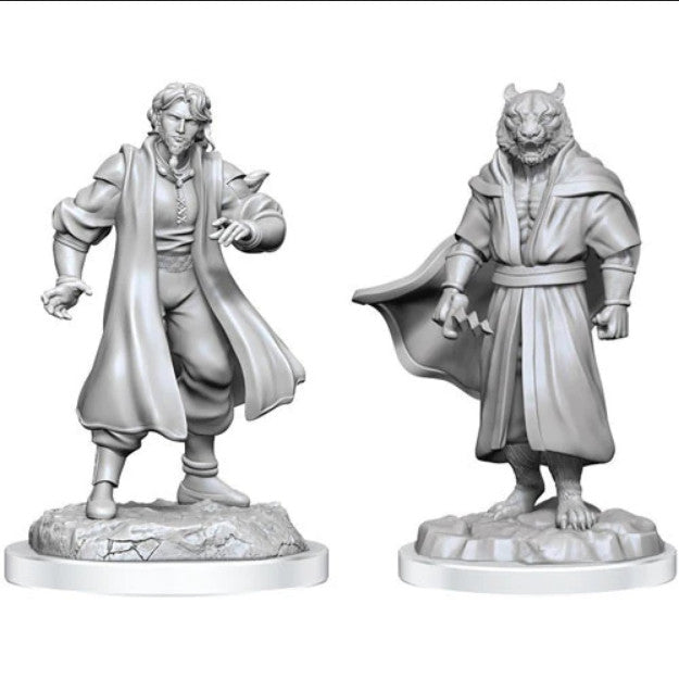 Critical Role: Unpainted Miniatures - Male Human Sorcerer Merchant & Tiger Demon W3