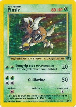 Pinsir  - 09/64 (JU) Holo Rare - Near Mint Unlimited Holofoil