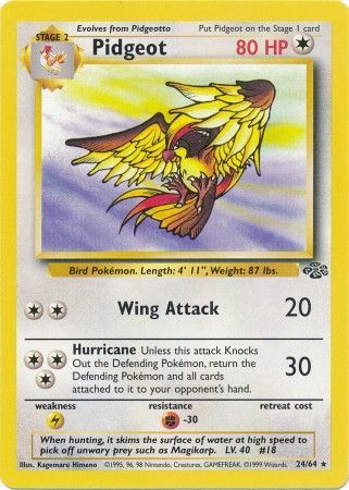 Pidgeot  - 08/64 (JU) Holo Rare - Near Mint Unlimited Holofoil