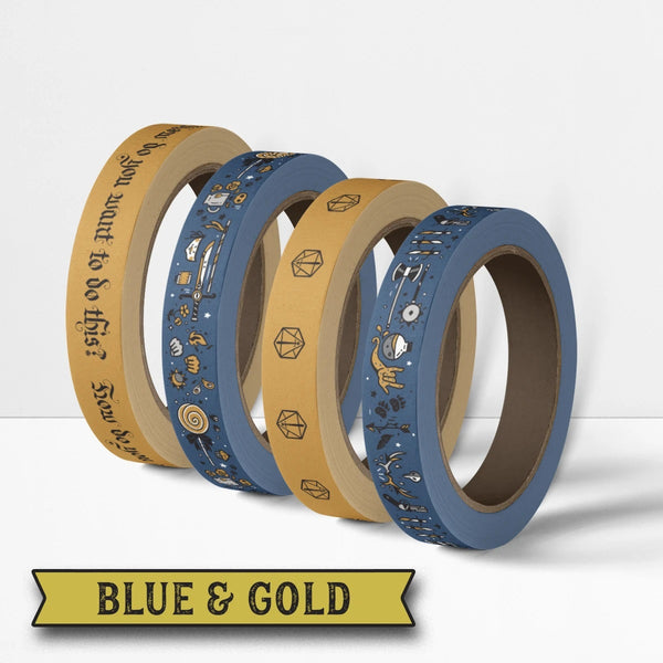 Critical Role: Washi Tape - 4 Pack: Blue & Gold