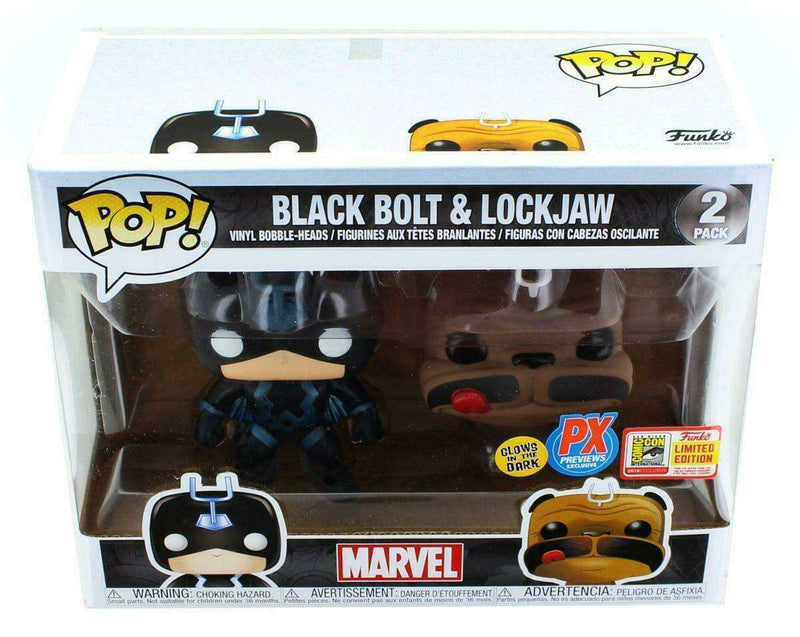 POP Figure Box Set: Marvel - Black Bolt & Lockjaw (2 Pack) (PX) (SDCC Limited Edition) (Glow)