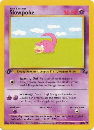 Slowpoke - 55/62 (FO) Common - Near Mint 1st Edition