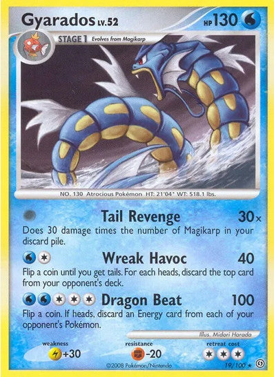 Gyarados (19/100) FOIL Light Play