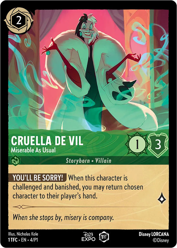 Cruella de Vil - Miserable As Usual (D23 Promos 4) Promo - Near Mint Holofoil