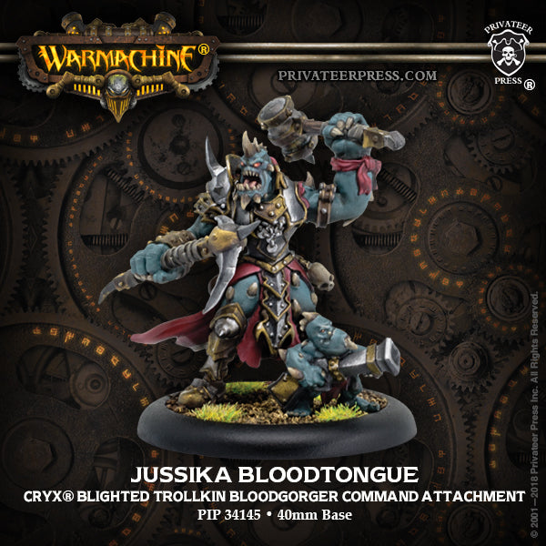 Warmachine: Cryx - Jussika Bloodtongue, Character Bloodgorger Command Attachment (Metal / Resin)