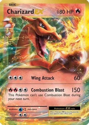 Charizard EX (12/108) - Near Mint Holo Foil