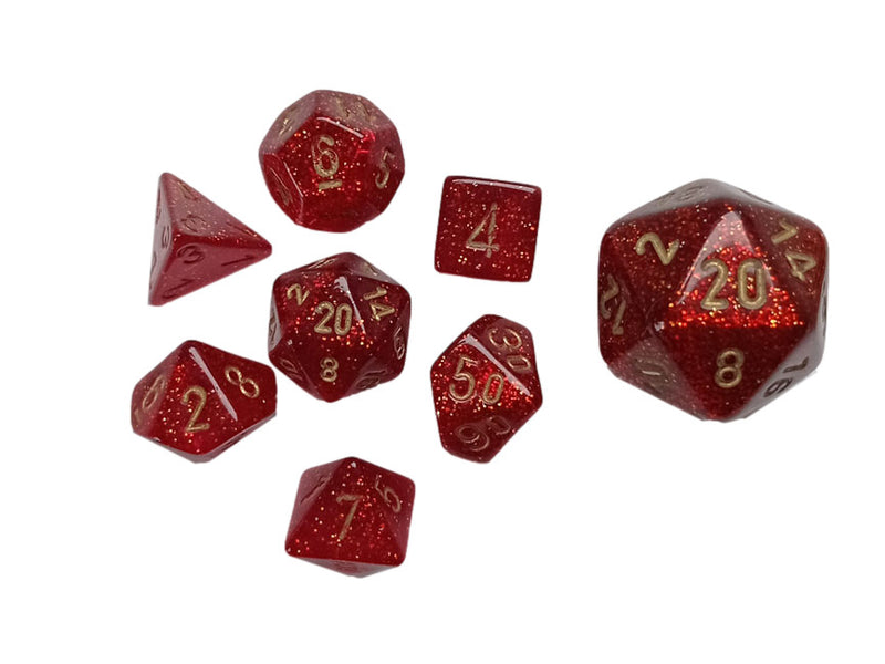 CHX20504: Glitter - Mini Poly Set Ruby w/gold (7)