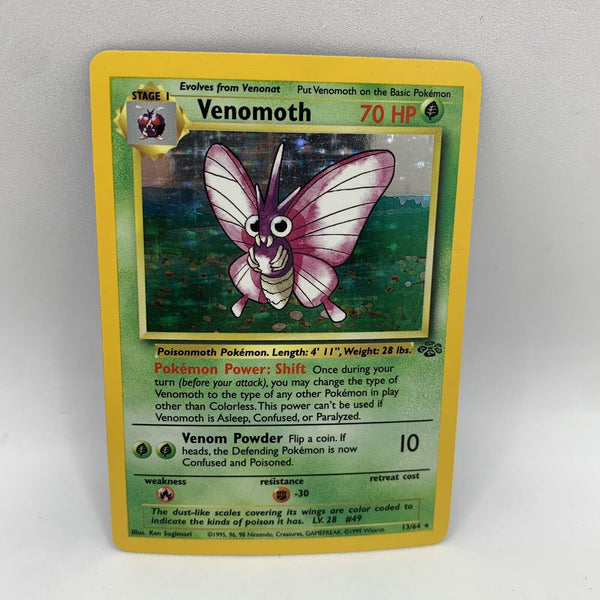 Venomoth  - 13/64 (JU) Holo Rare - Near Mint Unlimited Holofoil Misprint