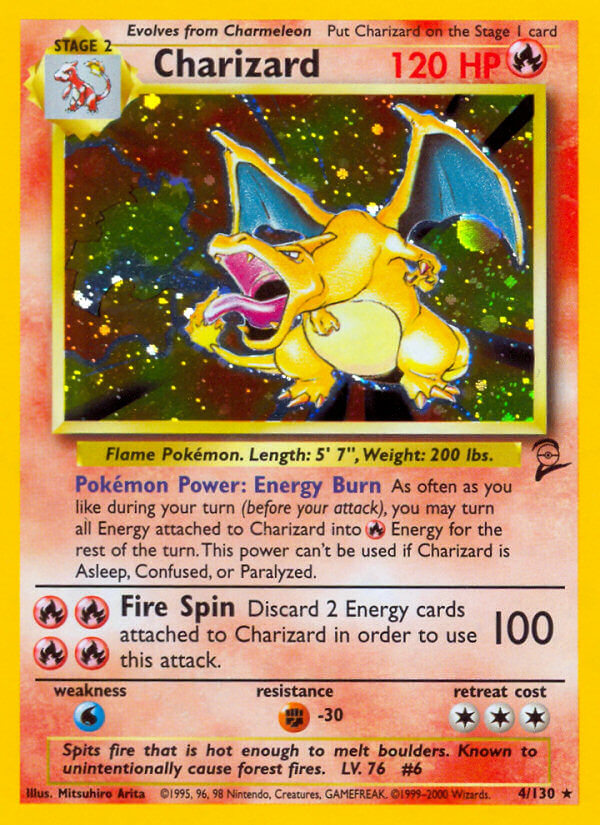 Charizard - 004/130 (BS2) Holo Rare - Near Mint Holofoil