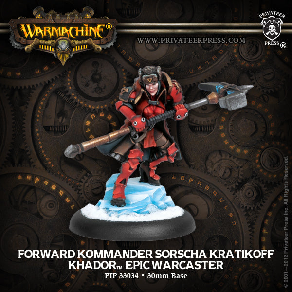 Warmachine: Khador - Forward Kommander Sorscha Kratikoff, Epic Warcaster (Metal)
