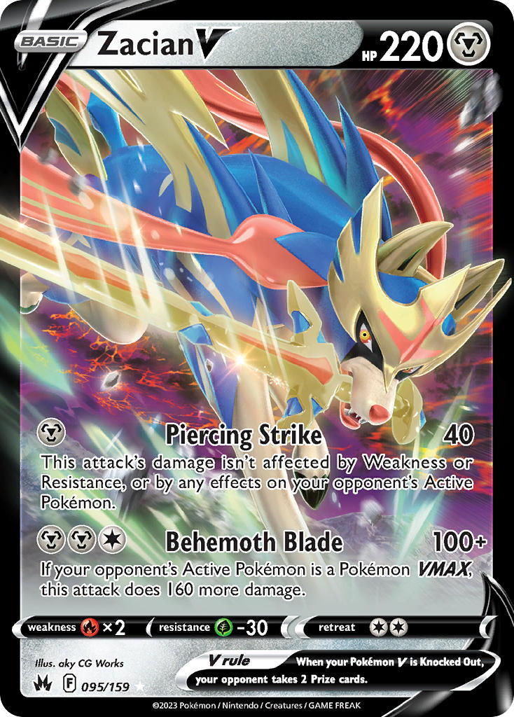 Zacian V - 095/159 (CRZ) Ultra Rare - Near Mint Holofoil Zacian V - 095/159 (CRZ) Ultra Rare - Near Mint Holofoil