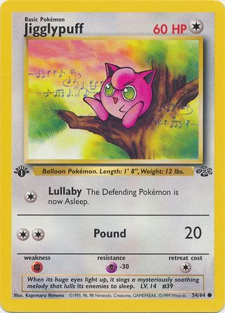 Jigglypuff - 54/64 (JU) Common - Near Mint 1st Edition