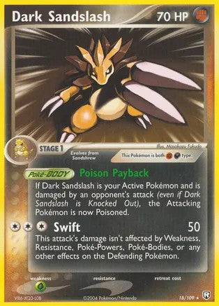 Dark Sandslash (18/109) Reverse Holofoil - Light Play