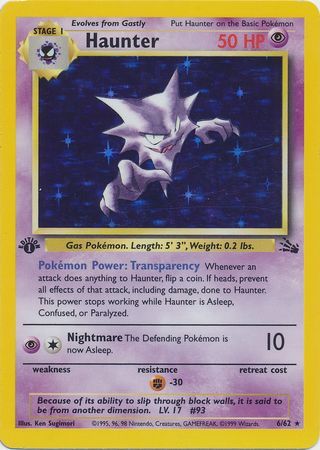 Haunter - 06/62 (FO) Holo Rare - Near Mint 1st Edition Holofoil