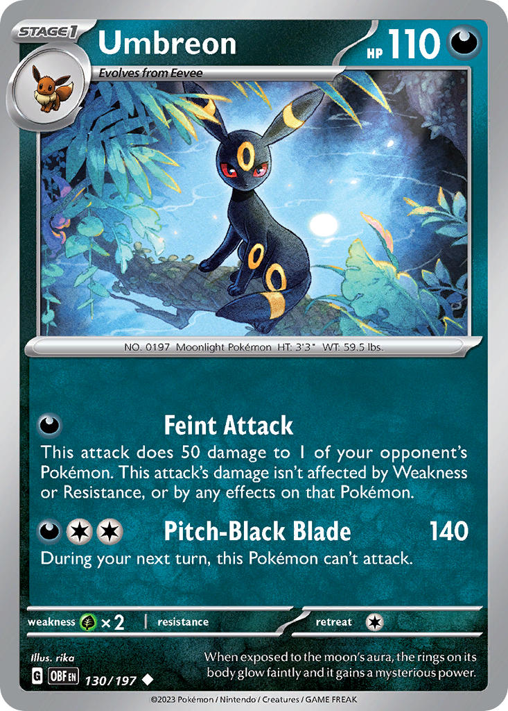 Umbreon - 130/197 (OBF) Uncommon - Near Mint