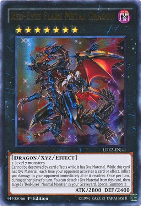 Red-Eyes Flare Metal Dragon (LDK2-ENJ41) Ultra Rare - Damaged Unlimited