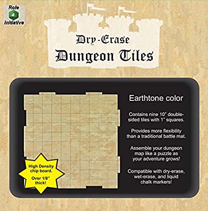 Dry Erase Dungeon Tiles: Earthtone - Pack of 9 Ten Inch Squares