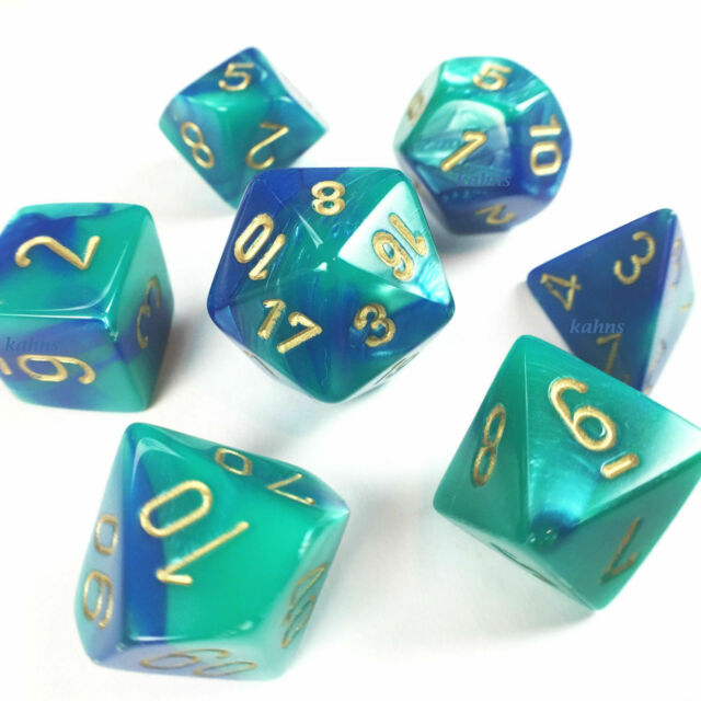 CHX26459: Gemini - Poly Set Blue-Teal w/gold (7)
