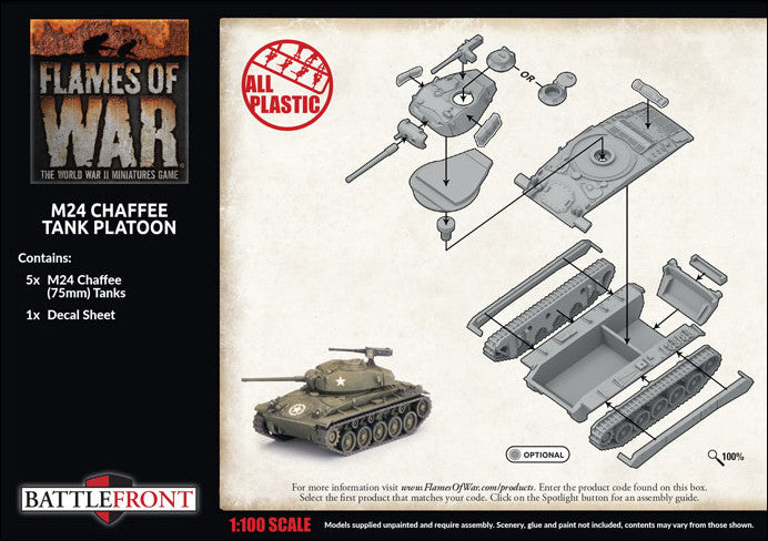 Flames of War: WWII: USA (UBX94) - M24 Chaffee Tank Platoon (Plastic)