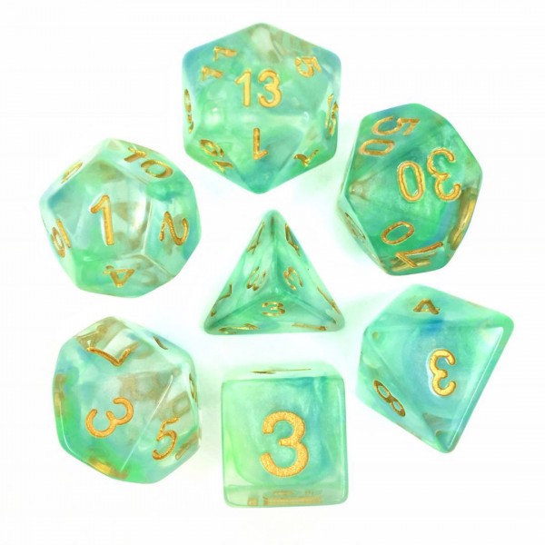 HDS-03: Pearl Swirl - Green/Blue Poly Set (7)