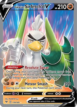 Galarian Sirfetch'd V (Full Art) - 174/185 (SWSH04) Ultra Rare - Near Mint Holofoil