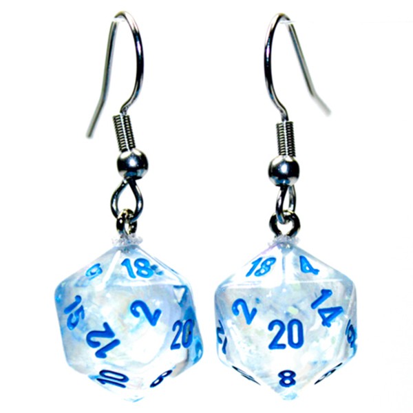 CHX54211: Hook Earrings - Borealis: Mini d20 Icicle (Pair)