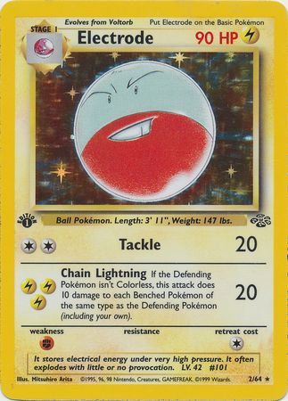 Electrode - 02/64 (JU) Holo Rare - Near Mint 1st Edition Holofoil