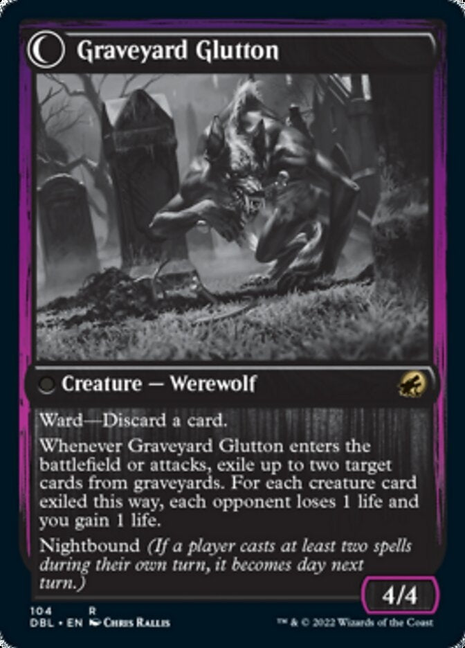 Graveyard Trespasser // Graveyard Glutton [#104] (DBL-R)
