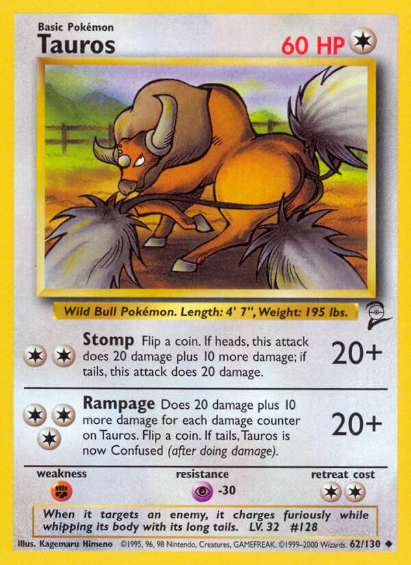 Tauros - 062/102 (BS2) Uncommon - Near Mint