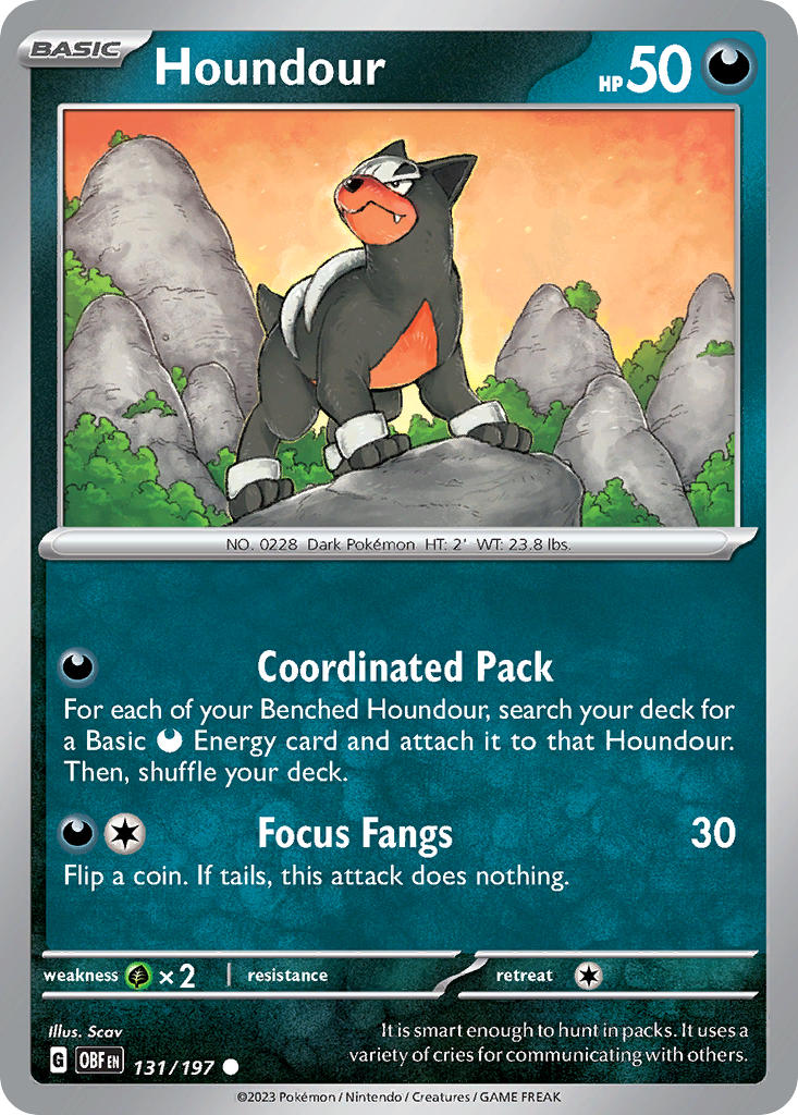 Houndour - 131/197 (OBF) Common - Near Mint