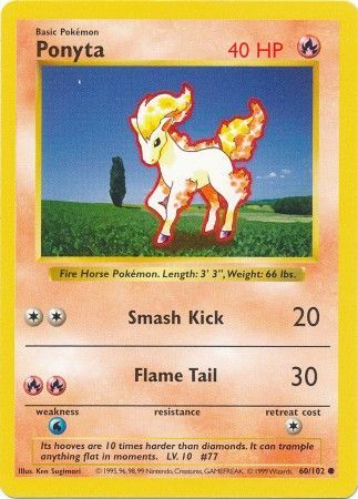 Ponyta - 060/102 (BSS) Common - Near Mint Unlimited