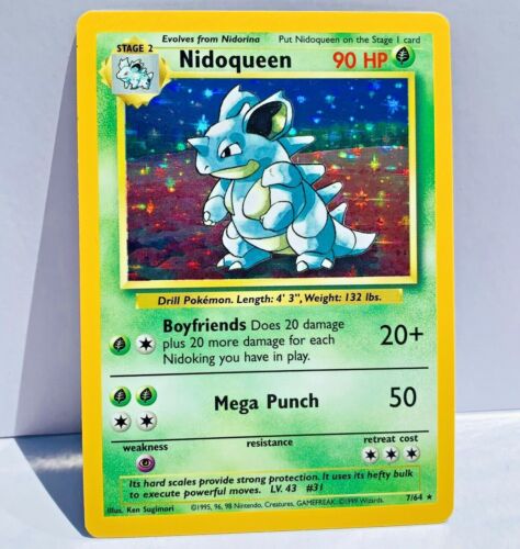 Nidoqueen  - 07/64 (JU) Holo Rare - Near Mint Unlimited Holofoil Misprint