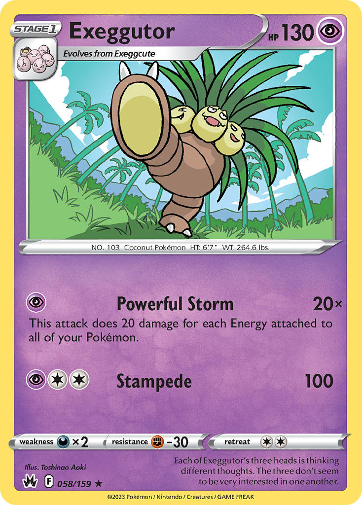 Exeggutor - 058/159 (CRZ) Rare -  Near Mint