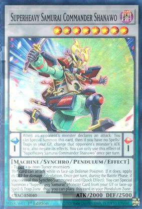 Superheavy Samurai Commander Shanawo (CYAC-EN040) Super Rare - Near Mint 1st Edition