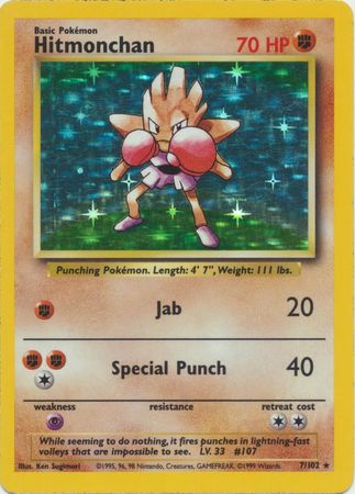 Hitmonchan - 007/102 (BS) Holo Rare - Near Mint Holofoil