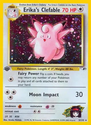 Erika's Clefable (3/132) Moderate play