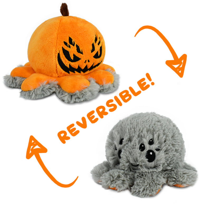 Reversible Mini Plush: Spider - Grey & Orange