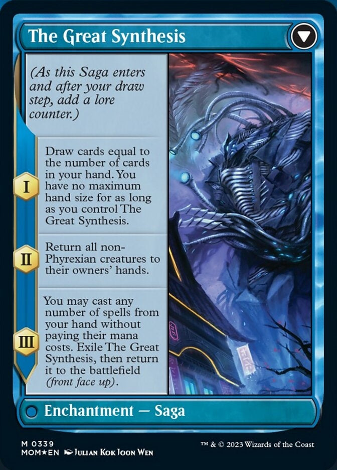 Jin-Gitaxias // The Great Synthesis [#0339 Alternate-Art Borderless] (MOM-M-FOIL)