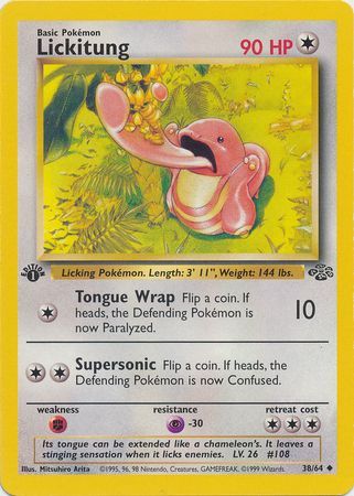 Lickitung - 38/64 (JU) Uncommon - Near Mint 1st Edition