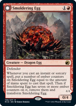 Smoldering Egg//Ashmouth Dragon (MID-R)