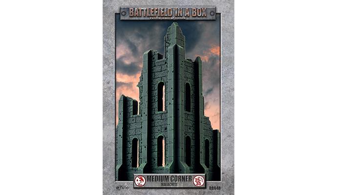 Battlefield in a Box (BB648) - Gothic Battlefields: Medium Corner Ruins - Malachite