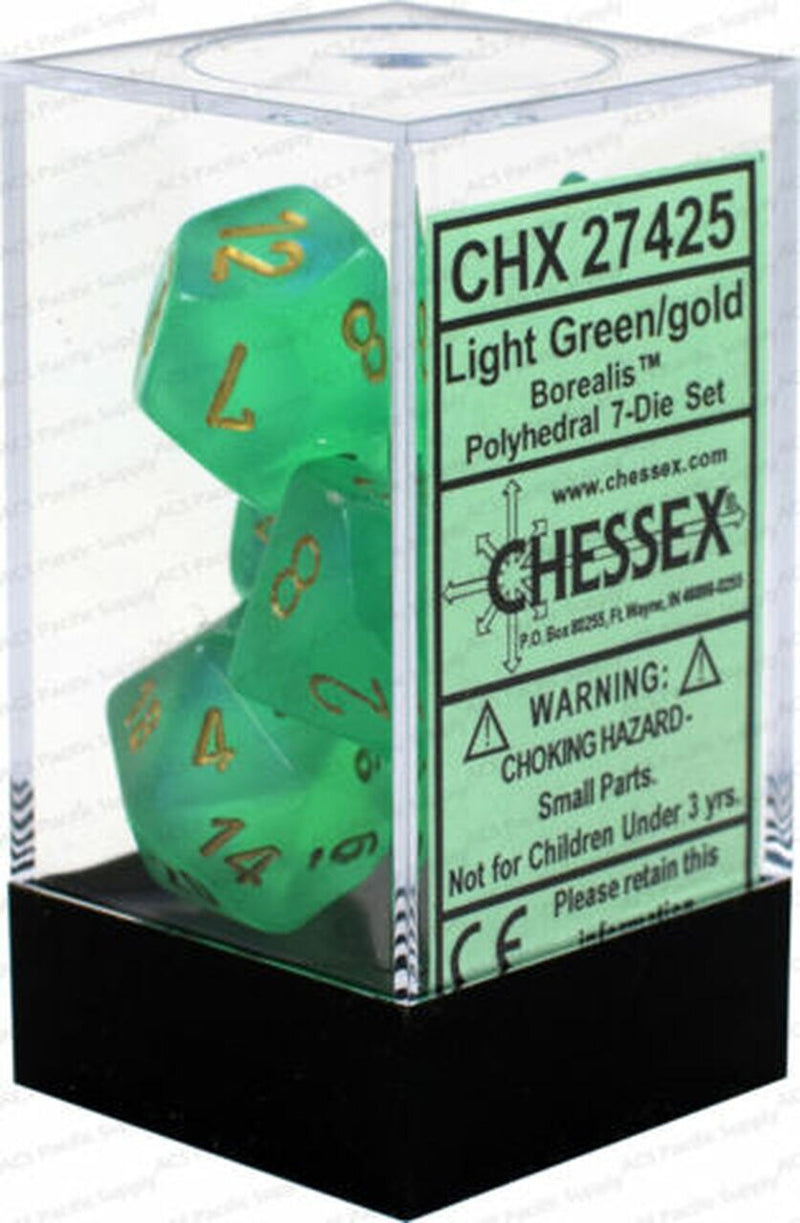 CHX27425: Borealis - Poly Set Light Green w/gold (7) (OOP)