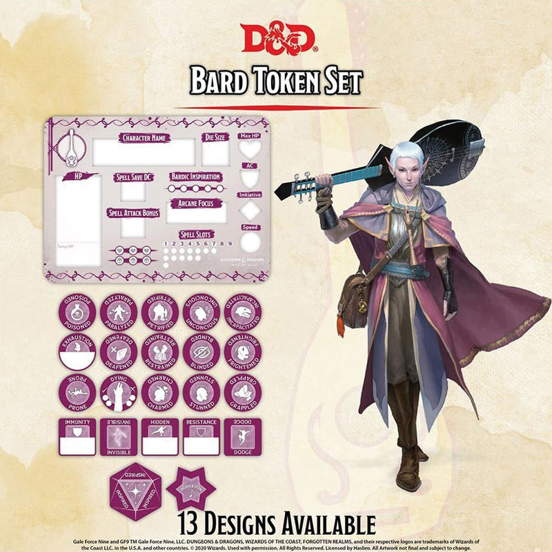 D&D 5E: Bard Token Set