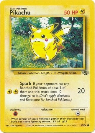 Pikachu - 60/64 (JU) Common - Near Mint Unlimited