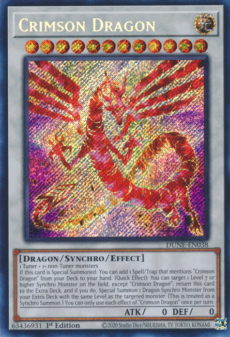 Crimson Dragon (DUNE-EN038) Secret Rare - Near Mint 1st Edition